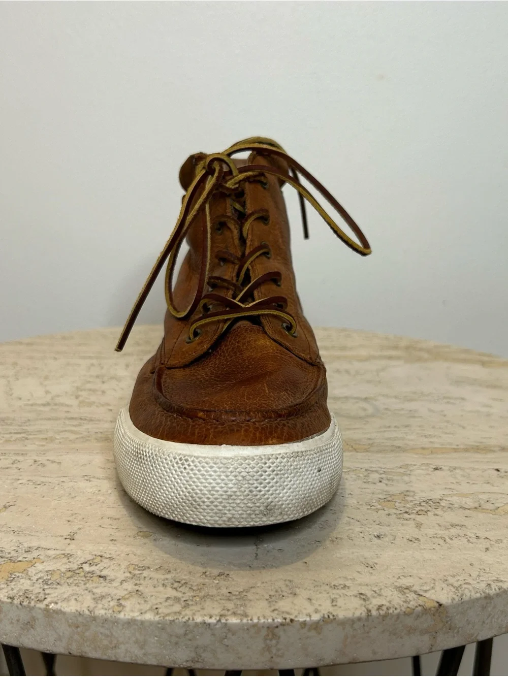 Polo Ralph Lauren Men's Brown Leather High-Top Sneakers Size 9.5D